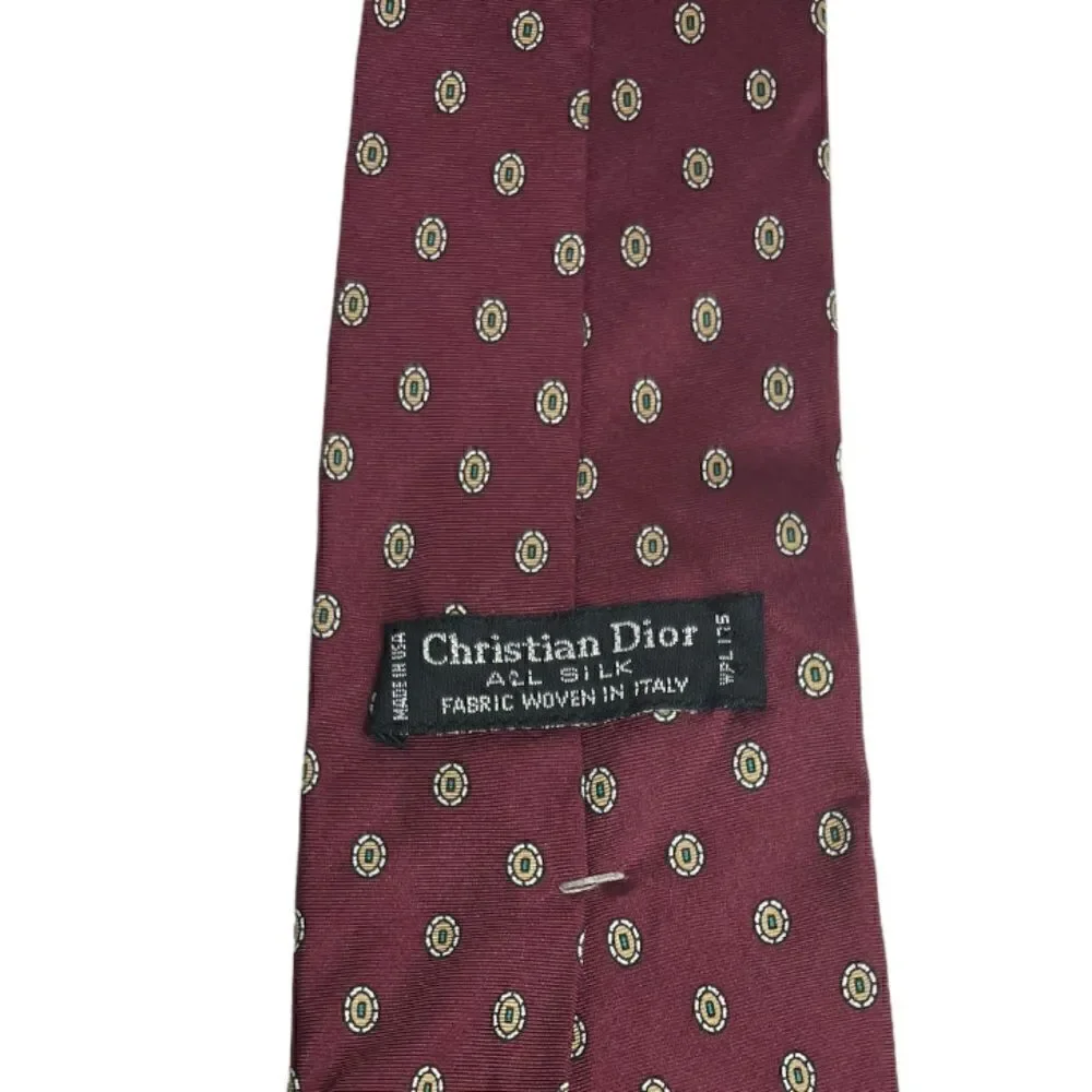 Christian Dior Burgundy Men’s Silk Necktie Tie